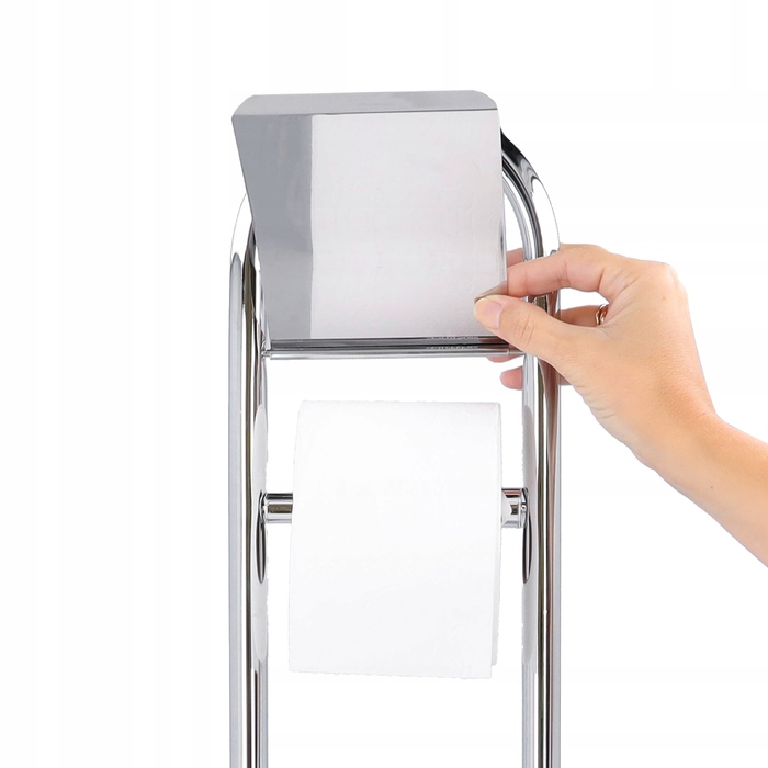 Підставка для йоржика та паперу 2в1, набір для туалету, сріблястий