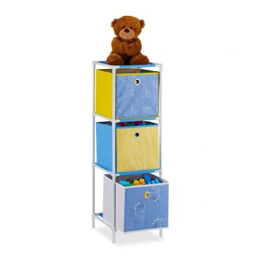 Relaxdays Kids' Shelf Dino with Boxes