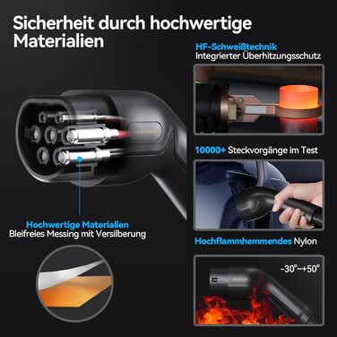 Кабель зарядки для електромобіля Typ 2 (22kW, 32A, 5м) 3-фазний, з сумкою, сумісний з Tesla, VW ID.3/4, e-Golf та іншими EV