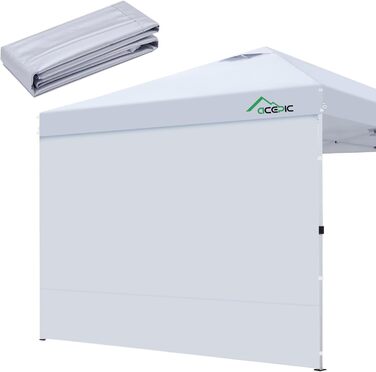 3 Side Walls for 3x3M Gazebo, Gazebo Side Wall for Garden Gazebo and Pop-Up Gazebo with Velcro, 210D Waterproof, Without Awning (White, 1 Side Wall)