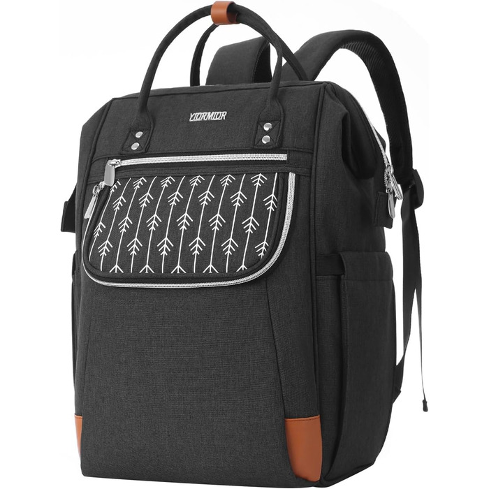 Жіночий рюкзак, шкільний рюкзак для дівчаток-підлітків, рюкзак для ноутбука 15.6 дюймів з захистом від крадіжки, робочий рюкзак для подорожей та походів (Чорний)