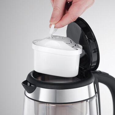 Скляний електрочайник Russell Hobbs Clarity 20760-57 з фільтром для води BRITA MAXTRA+, 2200 Вт, LED-підсвітка, 1л + 0.5л