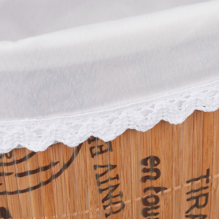 Relaxdays Bamboo Bread Box with Fabric Insert
