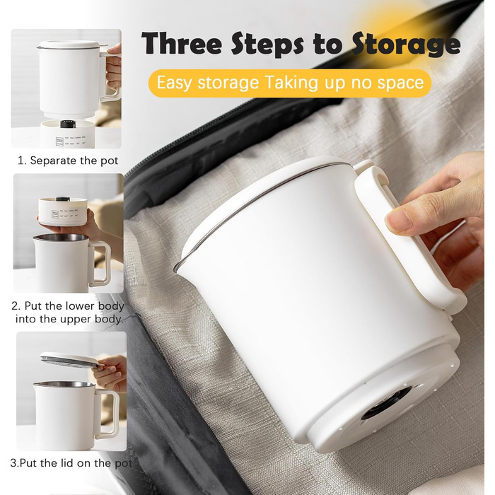 Електричний чайник 0.9л з нержавіючої сталі 304, 1360W, швидке кип'ятіння за 4-6 хв, класичний компактний дизайн, кнопка 1 натискання, автоматичне вимкнення та захист від перегріву, для дому, офісу та приготування кави (кремовий)