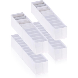 ROW&LINE® – Organizer Set – 11 extra tall compartments for underwear, bras & clothing – organization system for changing tables – durable & washable for any closet & drawer – white – Size: 4x S (White: 4x Xs)