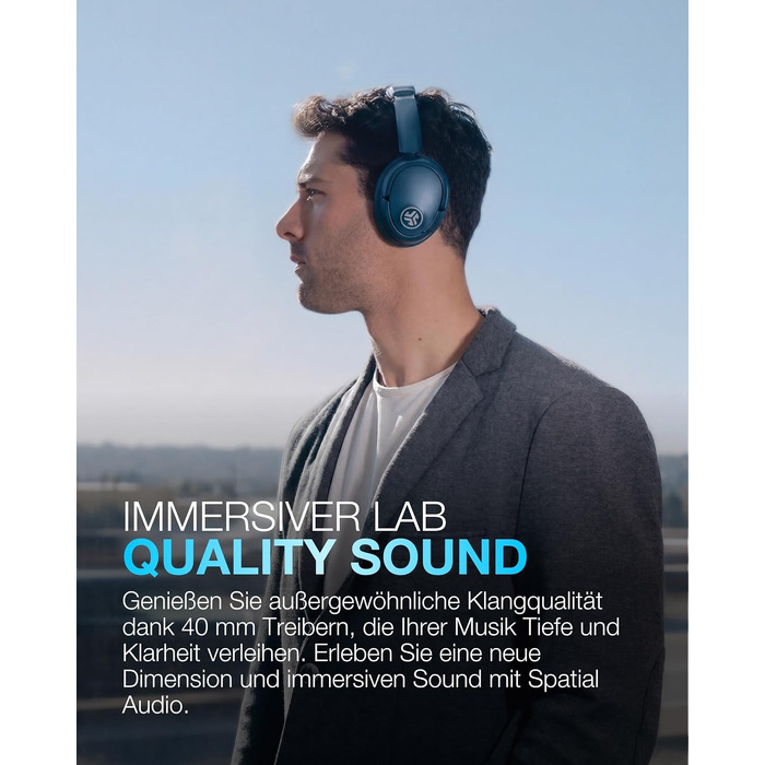 Бездротові накладні навушники JLab JBuds LUX ANC з активним шумозаглушенням, Bluetooth, темно-синій (Marineblau)