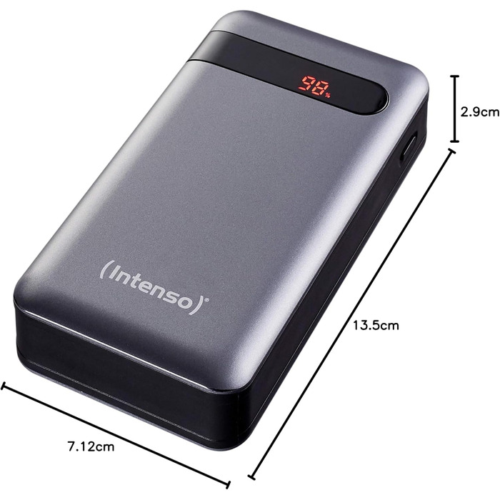 Powerbank Intenso Powerbank PD 20000mAh: Швидка зарядка, 20000mAh, сумісний зі смартфонами, планшетами, MP3-плеєрами та цифровими камерами, Anthrazit
