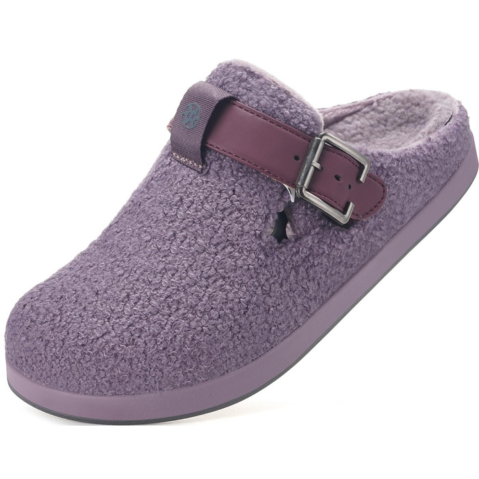 Тапочки халатні жіночі та чоловічі з підкладкою Polar Fleece, зимові, теплі, зручні, халатні, для дому, саду, пляжу, фіолетові (40 EU)