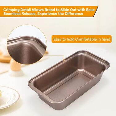 Форма для випічки Kastenform 25,4 см, 2 шт., антипригарне покриття, золотиста, стекова, прямокутна для хліба, банового хліба та сендвічів