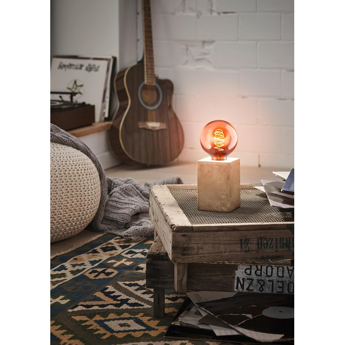 Настільна лампа EGLO Prestwick: вінтажний стиль, індустріальний дизайн, бетон, сірий колір, з вимикачем, патрон E27