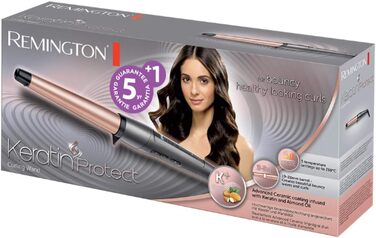 Стайлер для локонів Remington Keratin Protect [19-28 мм] з керамічним покриттям та маслом мигдалю, цифровий дисплей до 210°C, для створення природних локонів, спіральних локонів та пляжних хвиль, CI83V6