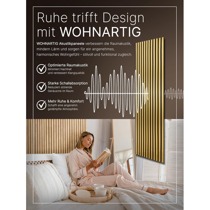 Акустичні настінні панелі з фетру Royal Gold 434, комплект 2 шт. (275x27 см), загальна площа 1,485 м²