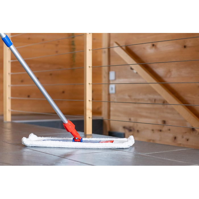 Sonty 5-Piece Replacement Mop Pad, Microfiber, Professional Mop 40cm White with Blue Stripes (5)