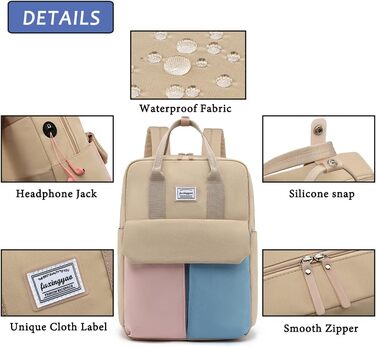 Рюкзак FUXINGYAO для жінок з відділенням для ноутбука 15,6 дюймів, антикрадійний, 23L, для подорожей та навчання
