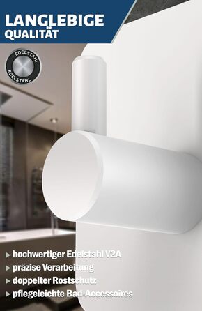 Набір гачків самоклеючих Menz, 4 шт, нержавіюча сталь, для ванної кімнати, кухні, 4 шт.