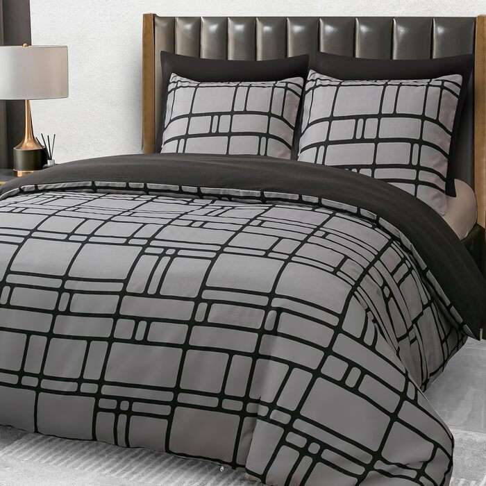 Комплект постільної білизни Pamposh 135x200 (4 шт.) - сірий, мікрофібра, з блискавкою