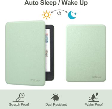 Чохол для електронних читалок Tolino Shine/Clara Colour/Kobo Clara Colour з підставкою та петлею, зелений (Agave Grün)