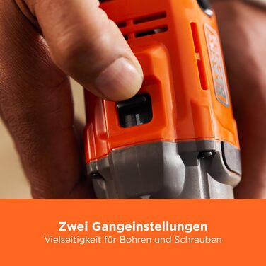 Акумуляторний дриль-шуруповерт BLACK+DECKER BCD382XN-XJ, 18V, 45Nm, 2 швидкості, LED-підсвітка