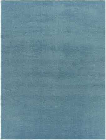 Килимок для вітальні TT Home Kurzflor: короткий ворс, антиковзаюча підкладка, однотонний, сучасний, машинне прання, світло-блакитний, 200x200 см