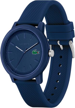 Годинник Lacoste Analog Quarzuhr для чоловіків з колекції Lacoste.12.12. Стильний силіконовий ремінець з текстурою Petit Piqué (Чоловічий, Navy)