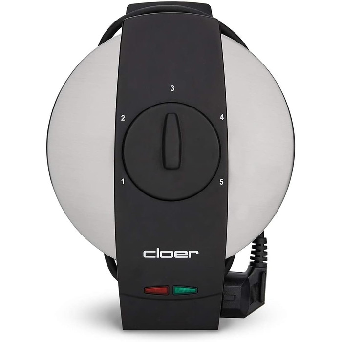 Вафельниця Cloer 1639SR: вафлі у формі серця, діаметр 15,5 см, антипригарне покриття, 930 Вт, індикатор, сталева рама