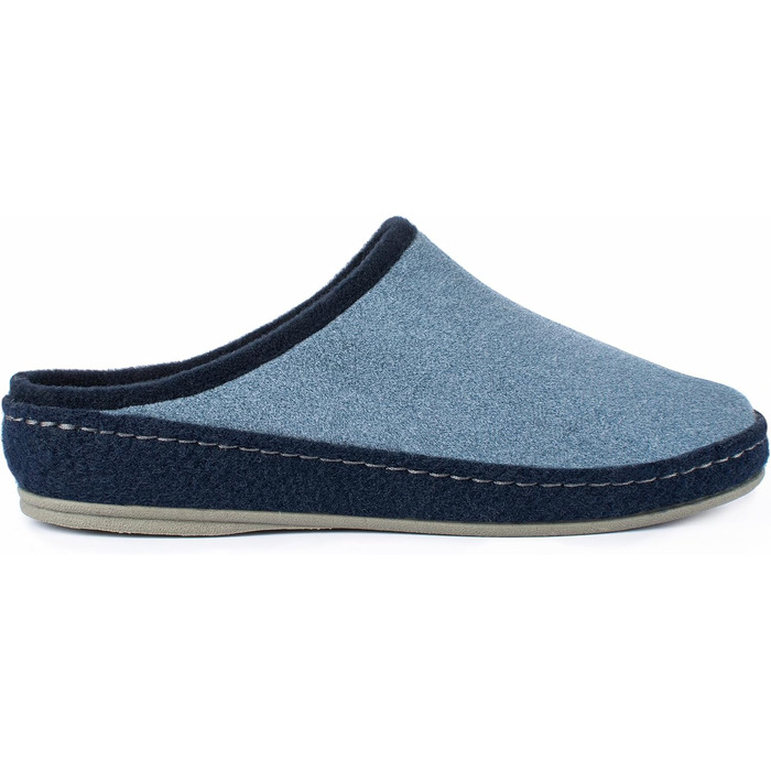 Чоловічі фетрові домашні тапочки Schawos 6030, теплі, з підкладкою з шерсті, з устілкою, міцна підошва, неслизькі, 42 EU, морські, 10w