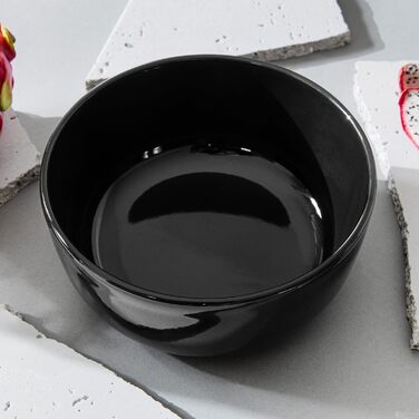 Набір посуду Konsimo VICTO на 6 осіб: 24-piece чорний глянцевий сервіз з 18 предметів з кераміки для сім'ї