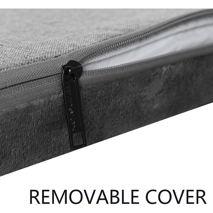 EMPSIGN Dog Bed for Large Dogs, Washable Dog Cushion, Waterproof Dog Bed L 89x56cmx7.6cm, Dog Cushion Suitable for Cages, Dog Mat with Removable and Washable Cover for Large Dogs, Grey (S (61*41*5.8cm))