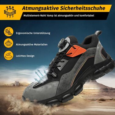 Черевики робочі чоловічі S3 Explorer 3.0. Легкі спортивні черевики, антипрокольні та антиударні. Модель F683, чорний (36 EU)