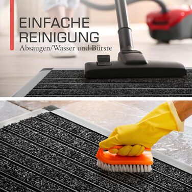 Aluminum Outdoor Doormat - 50x80cm Non-Slip Shoe Mat - Blue-Gray Metallic - Rust-Proof
