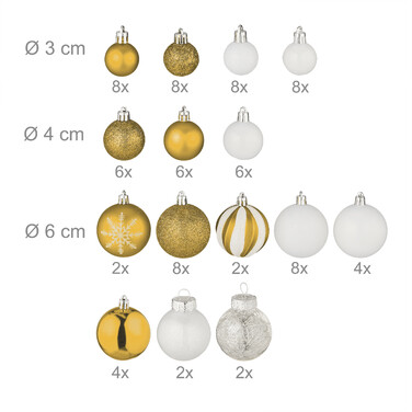 Relaxdays Christmas Baubles in a Set of 101