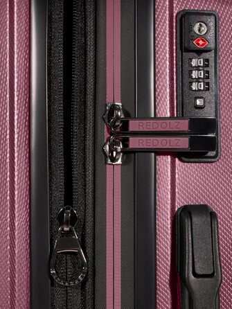 Набір пластикових валіз REDOLZ з б'юті-кейсом, 4 предмети, колір Aubergine Metallic