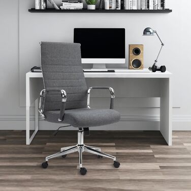 Офісне крісло SVITA Comfort: поворотне, для начальника, ергономічне, сіре, тканина