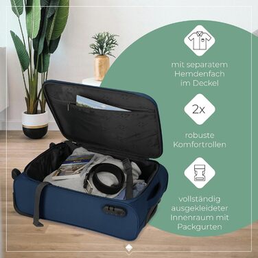 Чемодан-валіза Travelite Marine 52 см, 39 літрів: легкий, з замком, для ручної поклажі