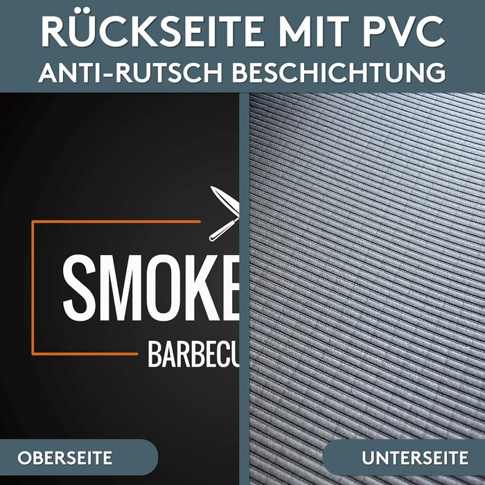 LILENO HOME Гриль та BBQ килимок 75x120 см Smokehouse – захисна підкладка для газового та вугільного гриля, килимок для захисту підлоги під гриль для сімейного барбекю