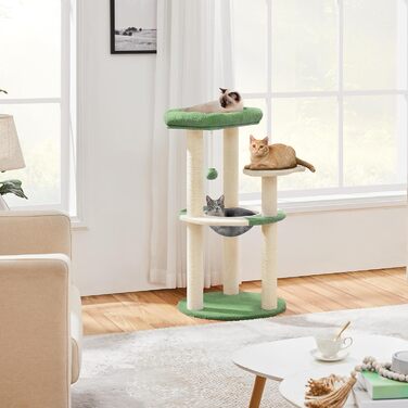 Yaheetech Cat Tree, Ocean Design Cat Tree, Cat Scratching Post, with Platform Space Capsule Sisal Posts, Stable Cat Climbing Tree, (Green/Beige)