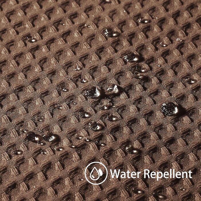 Штора для ванної кімнати Waffel з кільцями, тканинна, водовідштовхувальна, антигрибкова, 182x182 см, біла (Waffel - коричневий, 244x182 см)