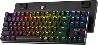 Redragon K660 RGB-ігрова клавіатура: 87 клавіш, TKL, механічна, з підсвічуванням, з алюмінієвою основою та тихими червоними перемикачами