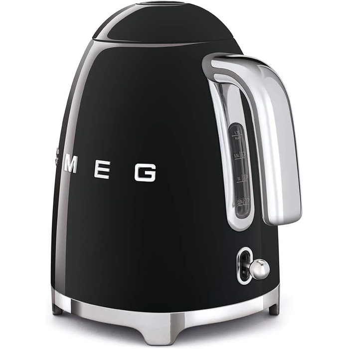 Smeg Electric Kettle KLF03BLEU, Stainless Steel, 1.7 liters, Black