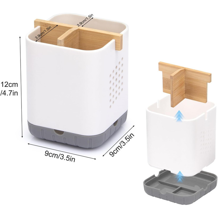 Тримач для електричної зубної щітки з підставкою для насадок та зливом - органайзер для ванної кімнати
