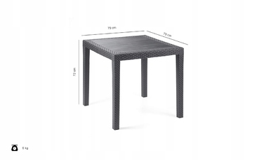 Квадратний стіл з пластику Ipae Progarden, 79 x 79 x 72 см