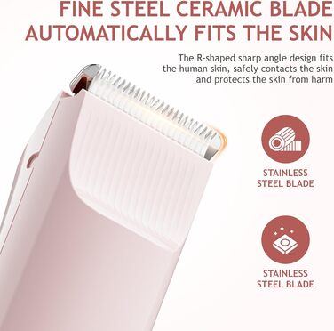 Електричний тример для бікіні 2-в-1 для жінок - Райзер для тіла, обличчя, інтимної зони, USB-зарядка (не водонепроникний)