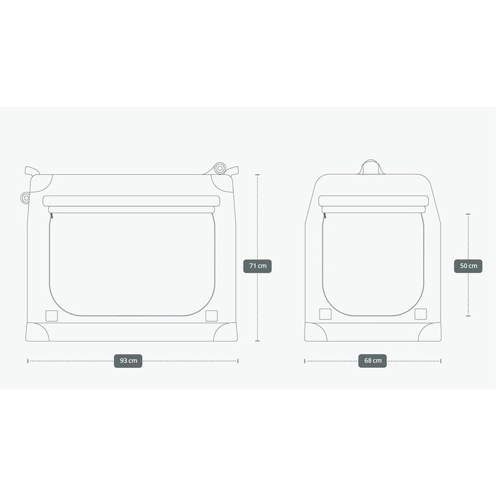 TrendPet TPX-Pro: Легка складана переноска для собак з алюмінієвим каркасом (90x65x70 см, сіра)