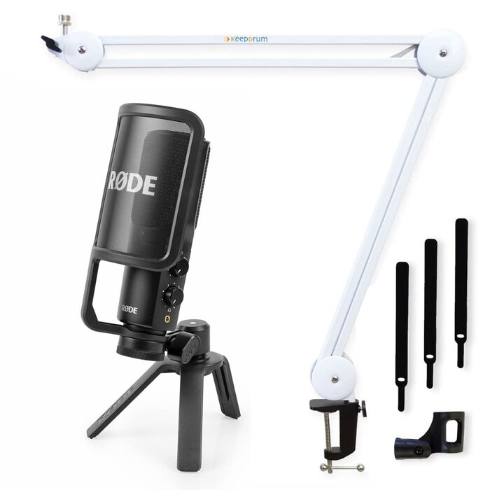 Rode NT-USB+ USB конденсаторний мікрофон + Keepdrum MS138 гнучкий стійкий кронштейн чорний