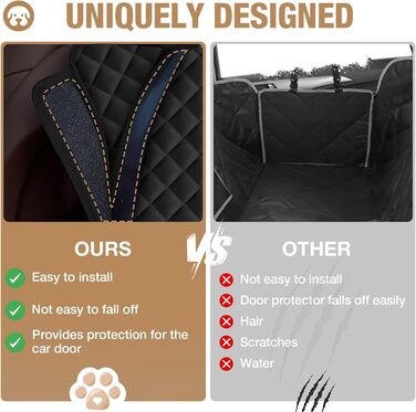 Захисний чохол на заднє сидіння авто для собак, чорний, 155x72 см (для позашляховиків/вантажів)