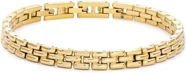 Чоловічий браслет Fossil з нержавіючої сталі або шкіри з надійним застібкою-годинником. Сріблястий та чорний (Баттер-Голд)