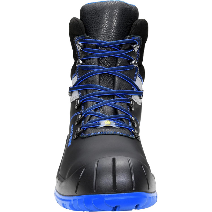 Черевики безпеки ELTEN Alessio Mid ESD S3S, шкіряні, з металевим носком, легкі, міцні, чоловічі та жіночі, 50 EU, чорно-синій