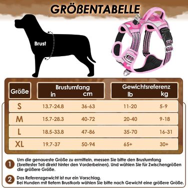 Нашийник для собак великих порід, шлейка з двома карабінами та зручною ручкою, регульована та світловідбиваюча, для щоденних тренувань (L), камуфляж рожевий