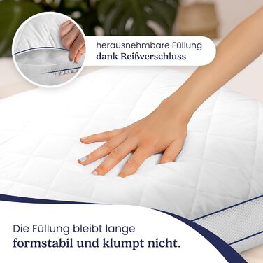 Gentle North High-Quality Pillowcases (80x80 cm size) - Hotel Quality 2-Pack. Fluffy, well-filled sleeping pillows suitable for allergy sufferers (Ökotex 100 certified) - Washable at 60°C 2x | 80x80