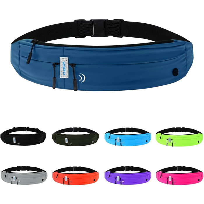 Водостійкий пояс для телефону Waterfly: пояс-сумочка для бігу, джогінгу, спорту та подорожей (темно-синій)